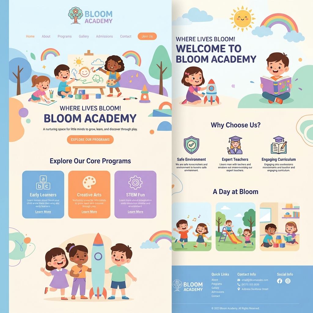 Kinder Website Mockup