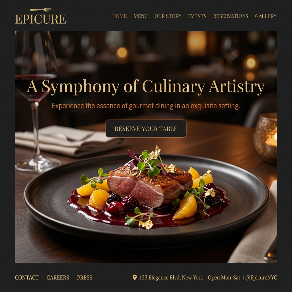 Restaurant Website Mockup